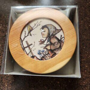 Hummel Round Wooden Music Box  West Germany ARS Edition Vintage